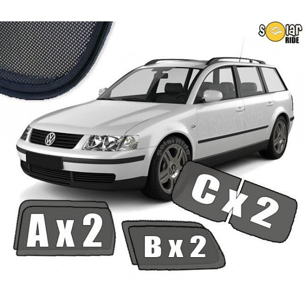 Sr solskjerm i akryl til Vw Passat B5 STV med enkel montering og vindavviserfunksjon