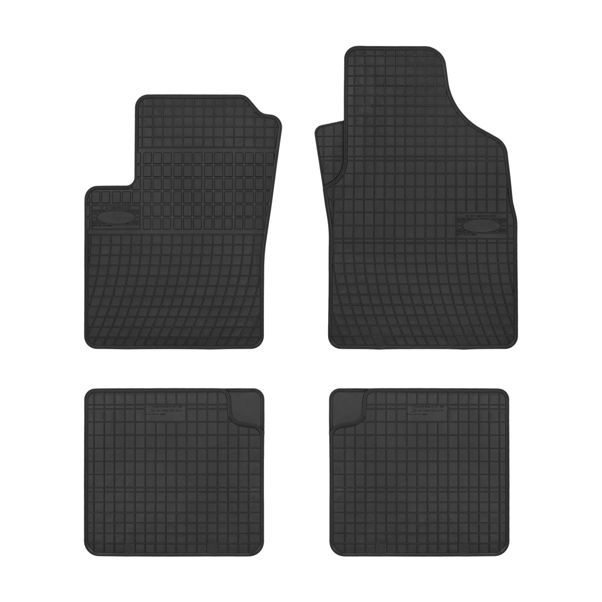 Frogum gummimatter til Fiat 500 (2007–) – svart, 1 cm sidekant, sett med 4 matter