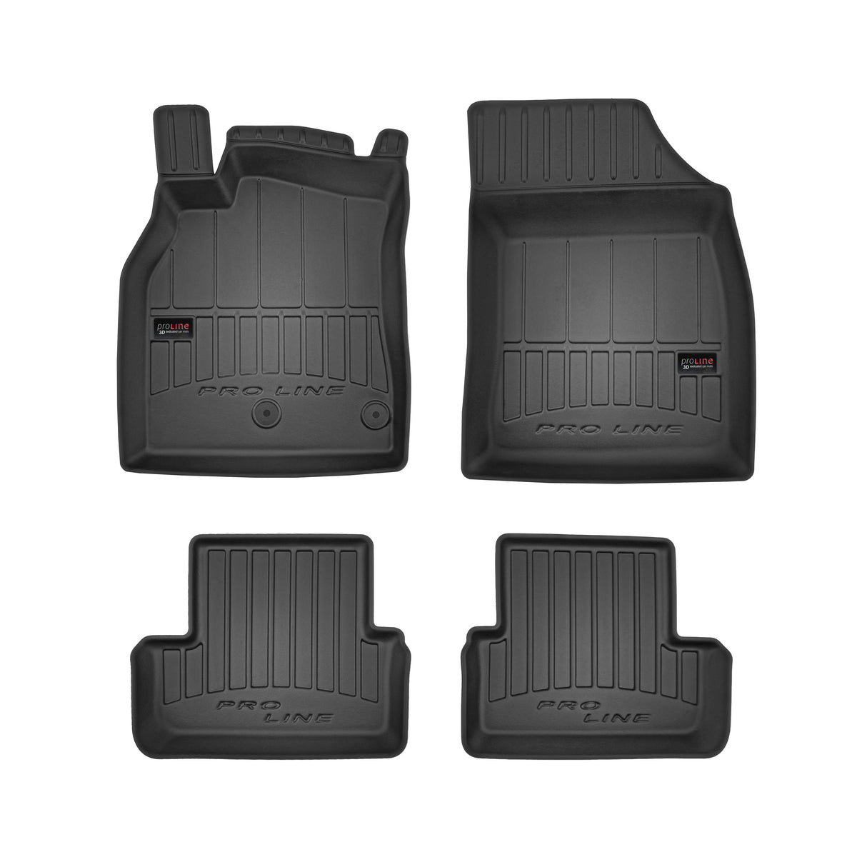 Frogum 3D Premium gulvmatter i TPE til Renault Megane III (2008-2015) – svart sett med 4 matter og høy sidekant