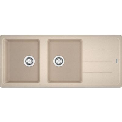 Franke Basis BFG 621-116 kjøkkenvask i beige Fragranite granittkompositt med to kummer og avrenningsfelt