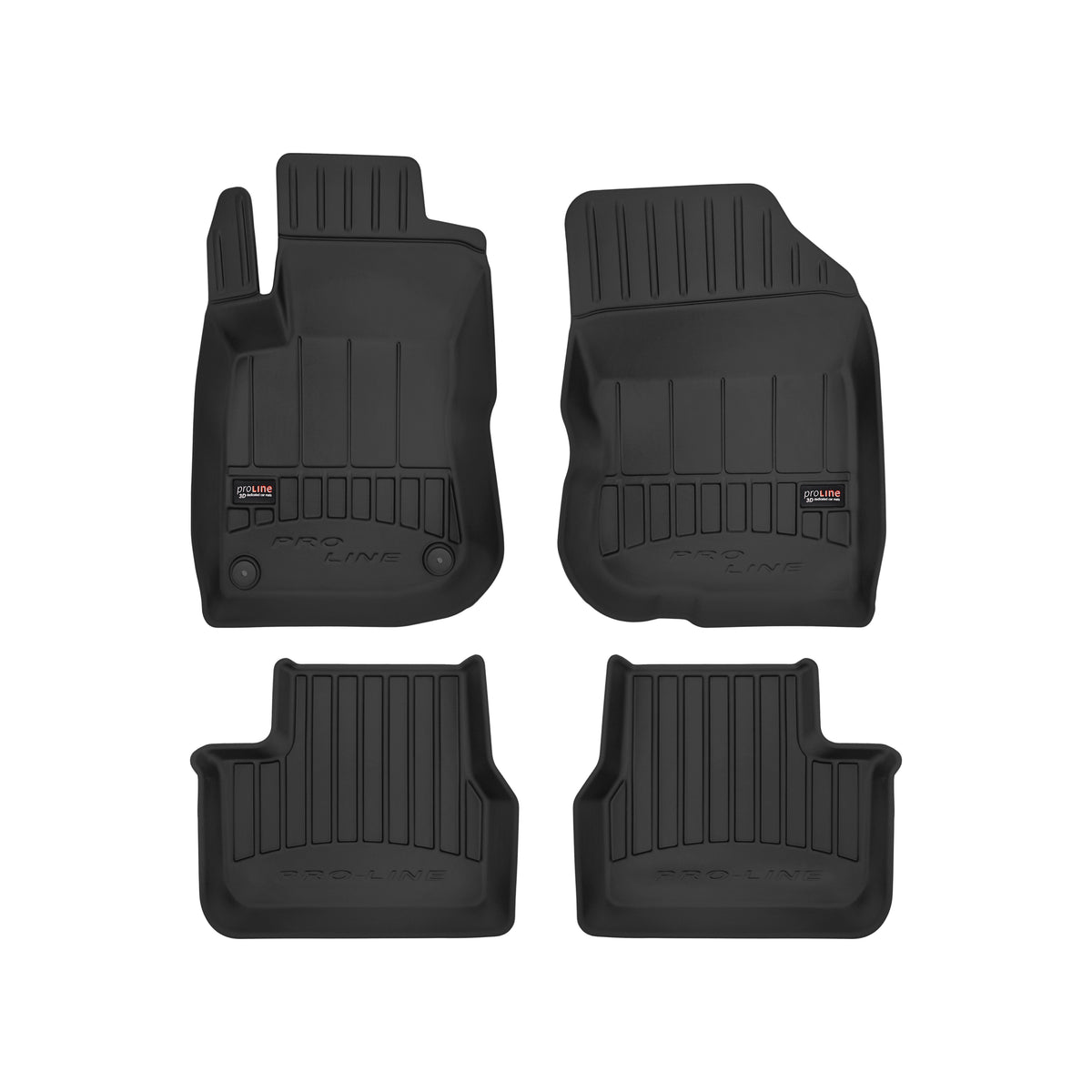 Frogum 3D Premium gulvmatter til Peugeot 208 I (2012-2019) – svart TPE med høy sidekant, sett med 4 stk