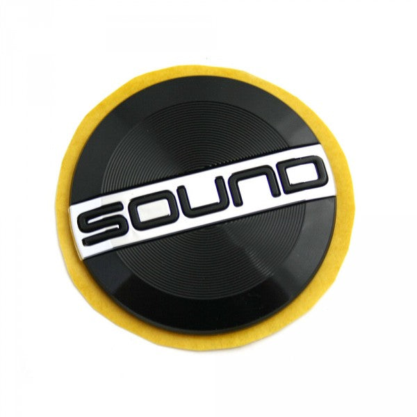 Emblem/logo til Vw SOUND High-gloss Black / Glossy Chrome i ABS-materiale, montert på fender