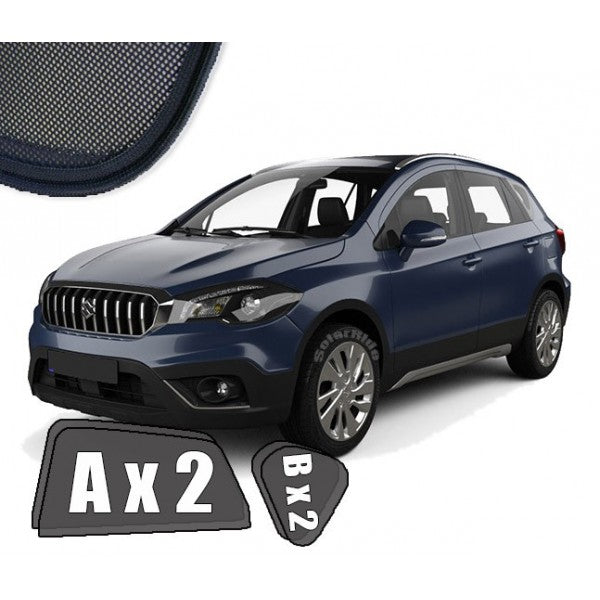 Sr solskjerm i akryl til Suzuki SX4 S-Cross med enkel montering og vindavviserfunksjon