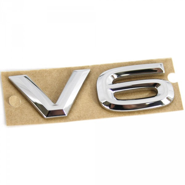 Emblem/logo til Vw Emblem Touareg III (CR) V6 Glossy Chrome i blank krom for bakluke