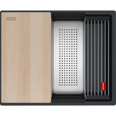 Franke Kanon KNG PRO 110-52 kjøkkenvask i granittkompositt, farge Onyx, sett ovenfra