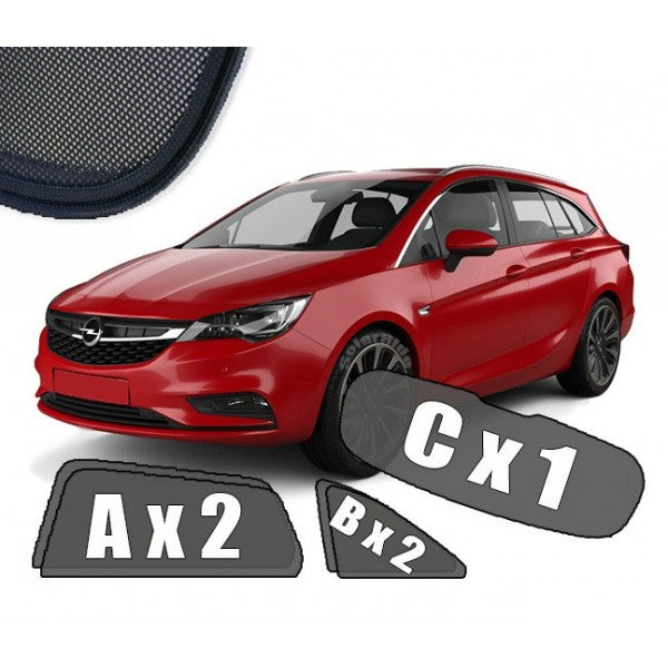 Sr solskjerm i akryl til Opel Astra K Sports Tourer med enkel montering og vindavvisere