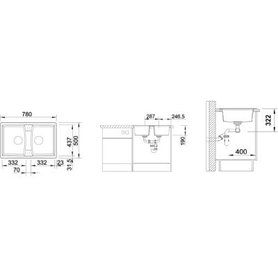 Måltegning Blanco Lexa 8 – mål 780x500 mm