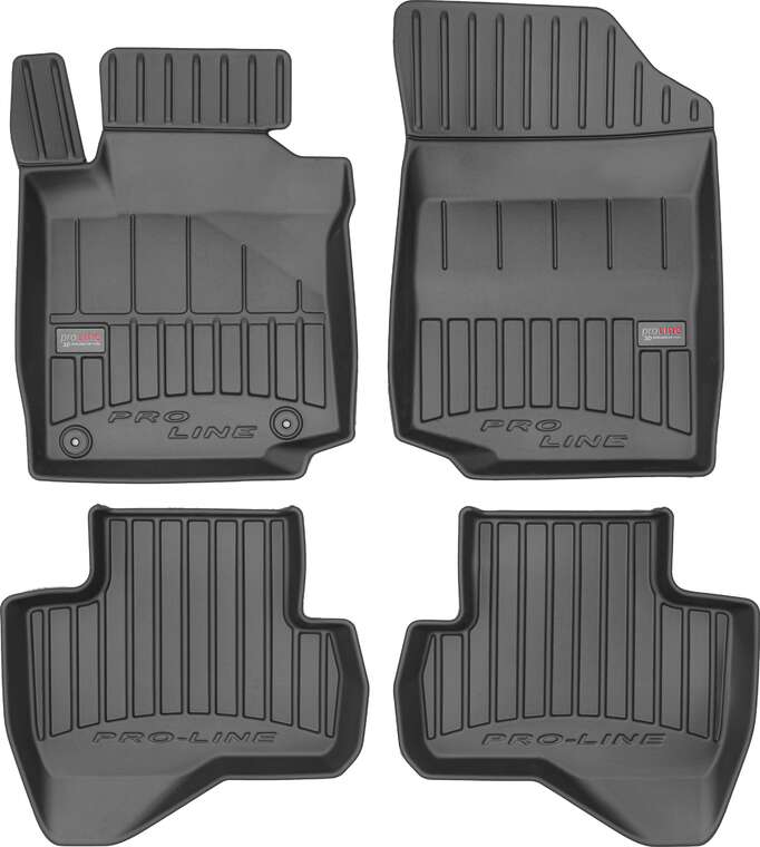 Frogum 3D Premium gulvmatter til Peugeot 107 (2005-2014) – svart TPE-gummi med høy sidekant