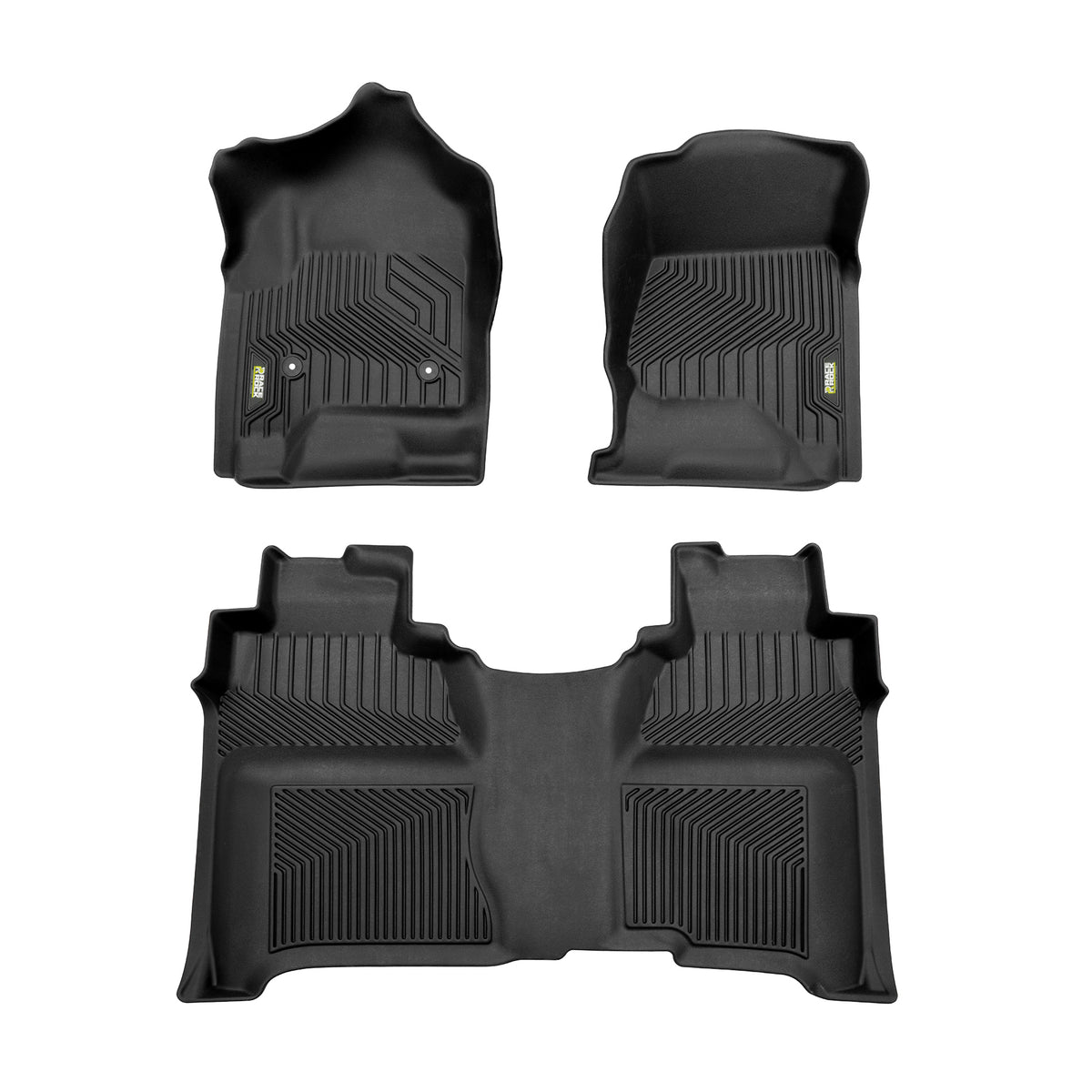 Frogum Race Rock Heavy Duty TPE gulvmatter til Chevrolet Silverado III / GMC Sierra IV (2013-2019) – sett med 3