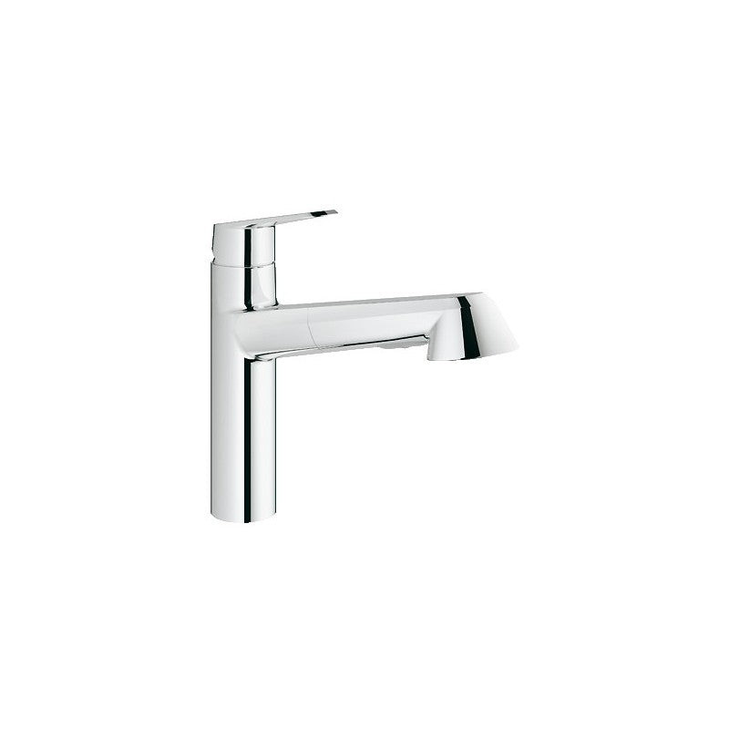 Grohe Eurodisc Cosmopolitan 32257002 kjøkkenbatteri i krom sett forfra med svingbar tut