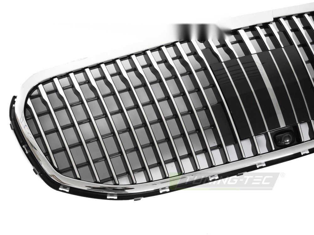 Grill Mercedes GLS X167 19-23 sett fra siden, lamell-mønster og struktur synlig.