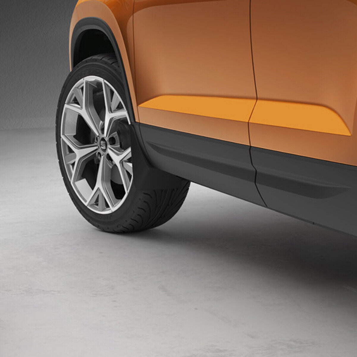 VAG OEM skvettlapp til Seat Ateca / Black - sett 2 stk. – svart ABS materiale