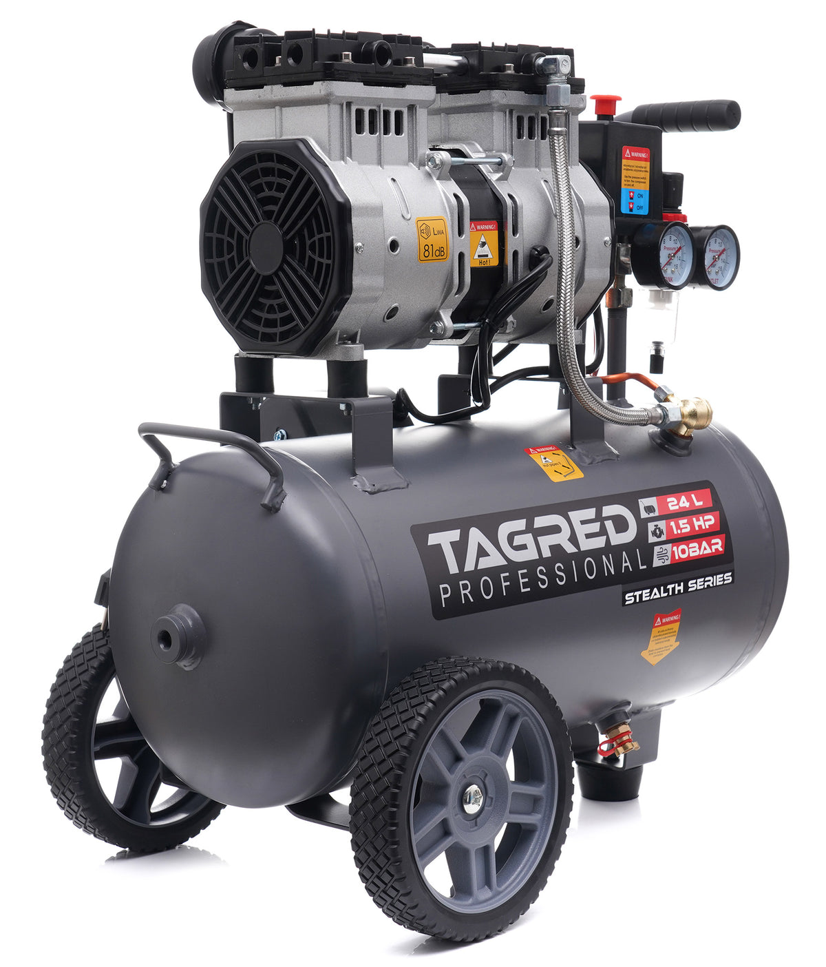 Kompressor Tagred TA3383 hurtigkobling montert direkte i tanken