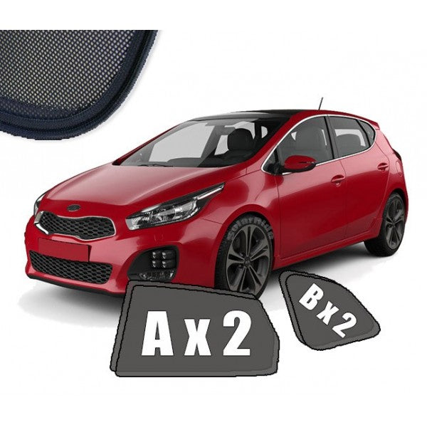 Sr solskjerm i akryl til Kia Ceed II hatchback, svart, med enkel montering og vindavviserfunksjon