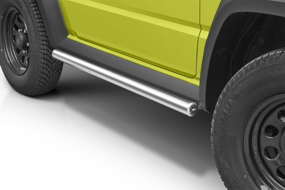 Stigtrinn Steeler i polert krom til Suzuki Jimny IV 2018 og nyere, rustfritt stål, enkel montering