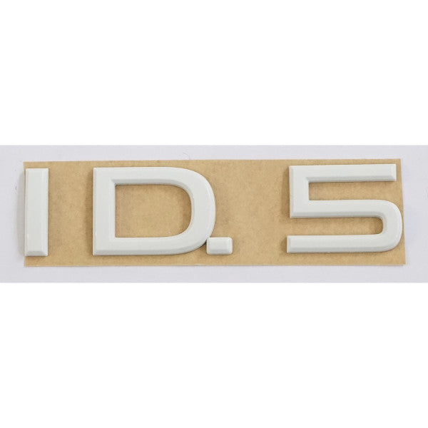 Emblem/logo til Vw ID.5 Pure White i ren hvit ABS-materiale til bakluke
