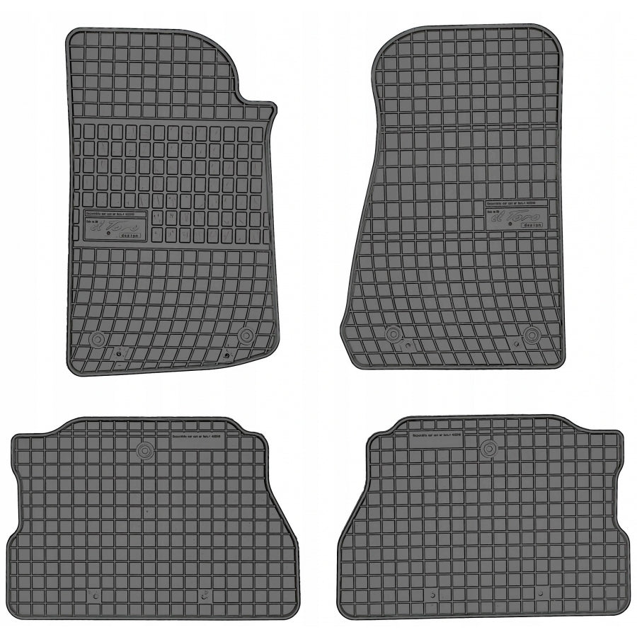 Gummimatter til Jeep Wrangler Rubicon (2017-) – svart/anthracite, 4 stk. med 1 cm sidekant, vanntette