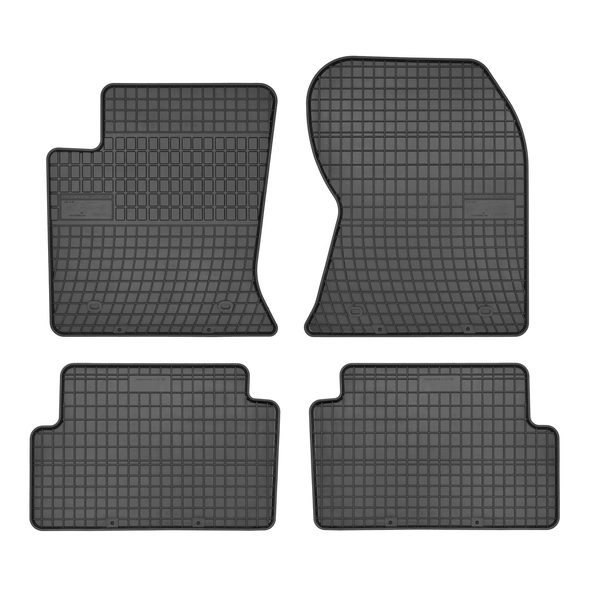 Frogum gummimatter til Ford Focus I (1998–2005) – svart-anthracite, sett med 4 stk, sidekant 1 cm