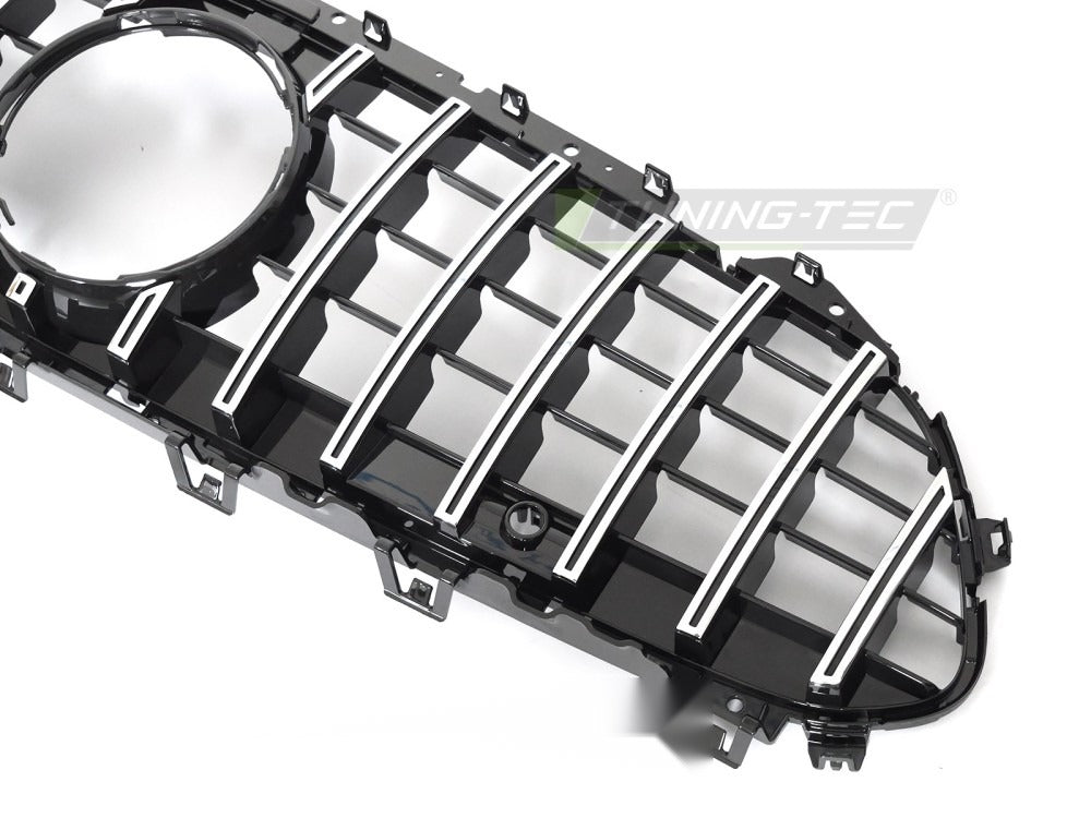 Grill Mercedes CLS C257 18-23 sett fra siden, struktur synlig.