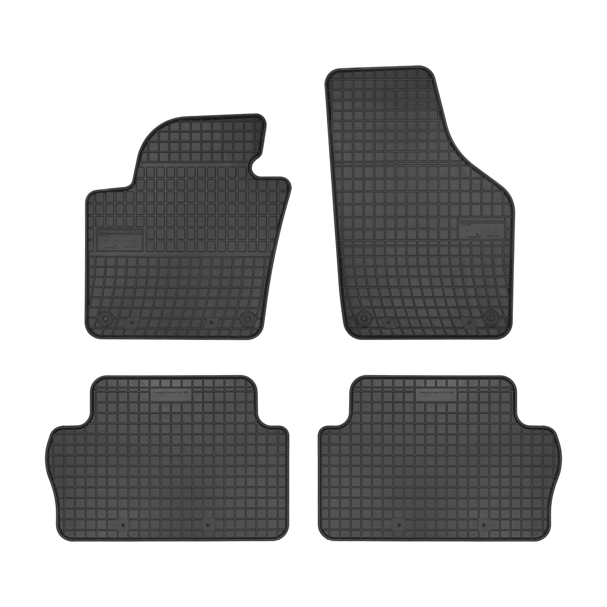 Frogum gummimatter til VW Sharan II (2010-2022) – svart, vanntett, med 1 cm sidekant, sett med 4 stk