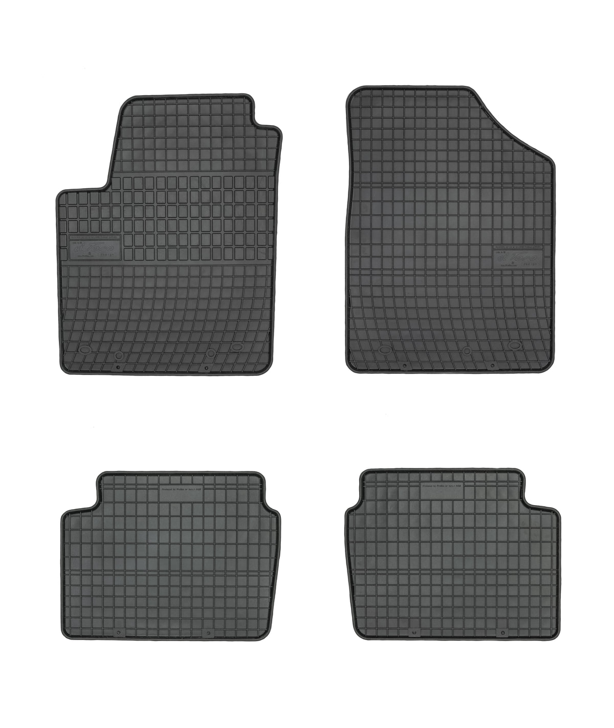 Frogum gummimatter til Hyundai i10 (2007-2013) – svart sett med 4 matter og 1 cm sidekant