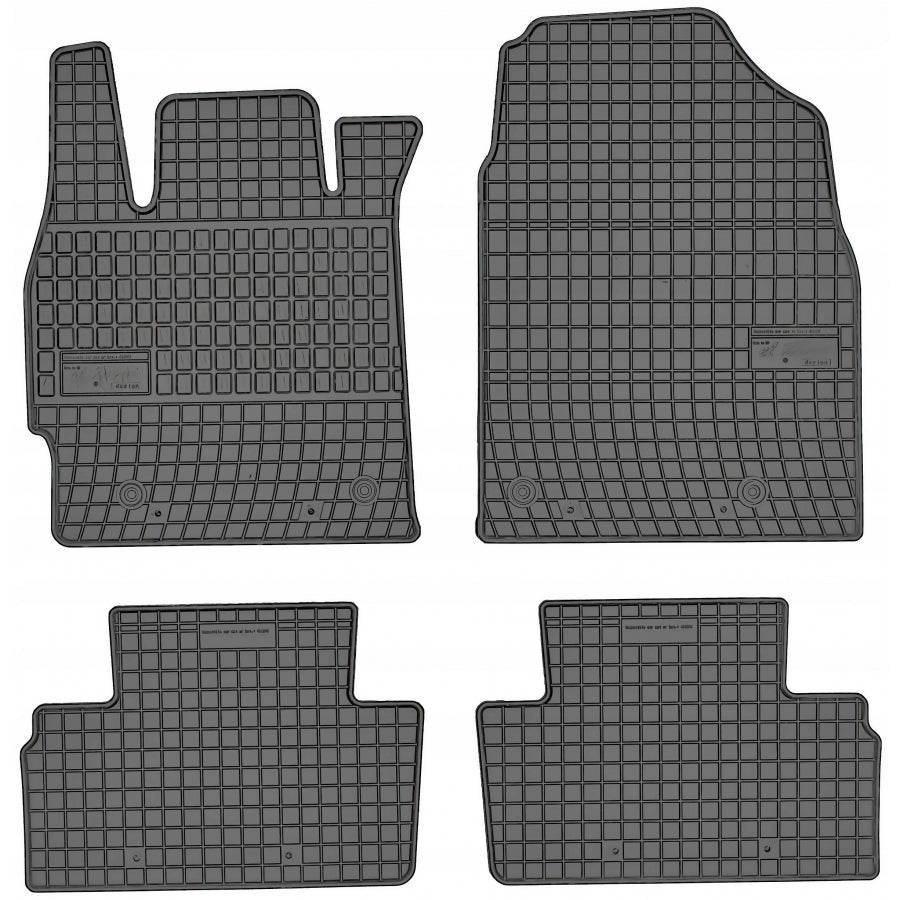 Frogum gummimatter til Mazda CX-7 (2006-2009) – svart, 4-delt sett med 1 cm sidekant og sjakkbretmønster