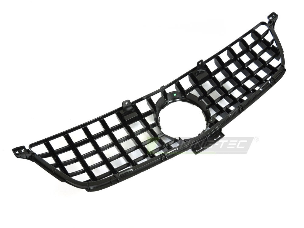 Grill Mercedes M-Klasse W166 11-15 blank sort med festedetaljer på baksiden.