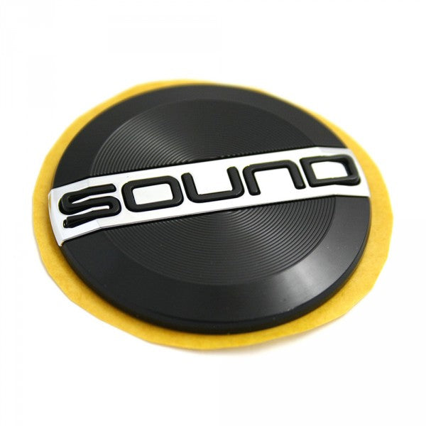 Emblem Vw SOUND High-gloss Black / Glossy Chrome - sett forfra