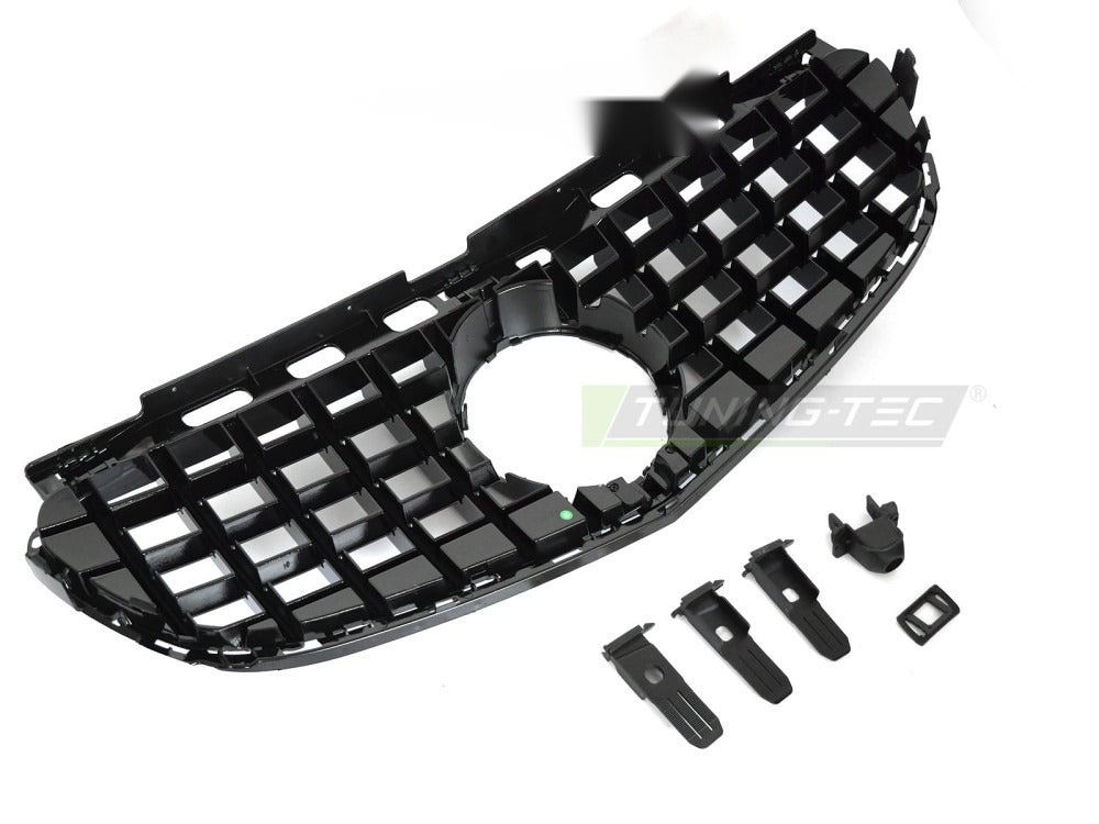 Grill Mercedes E-Klasse W212/S212 13-16 sort med festedetaljer.