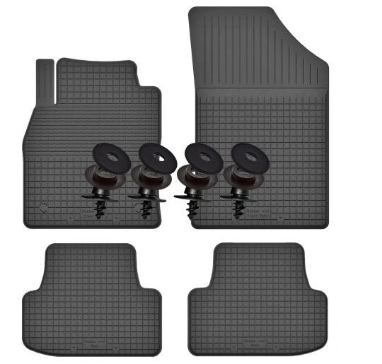 Gummimatter til Porsche 911 og 996 (1998–2006) – svart/antrasitt, vanntette TPE-matter med 1 cm sidekant, sett med 4