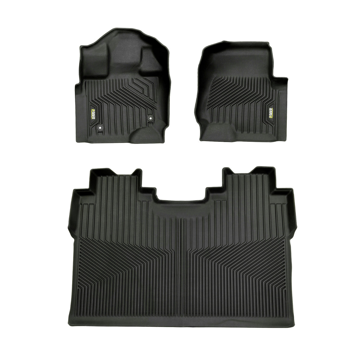 Frogum Race Rock TPE gulvmatter til Ford F-150 XIII (2014-2020) Crew Cab – svart, 3-delt sett, TÜV-sertifisert