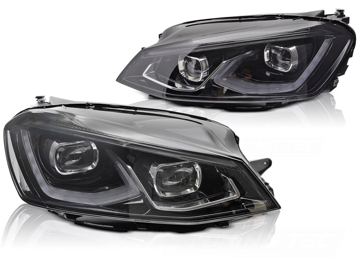 Frontlykter Volkswagen Golf 7 (2014-2017) Full LED Svart