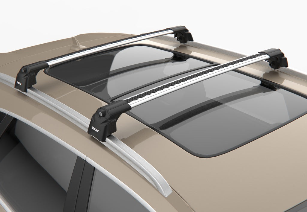 Takstativ Turtle Air2 sølv til Audi Q4 e-tron med flushrails, maks 75 kg last
