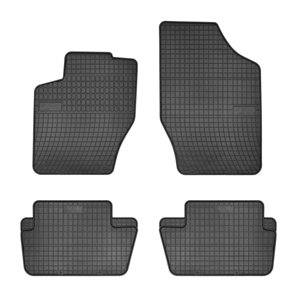 Frogum gummimatter til Citroën C4 I / C4 II (2004–2010) – svart med 1 cm sidekant, sett med 4