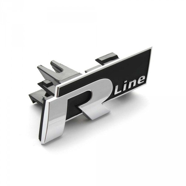 Emblem/logo til Vw R Line Passat B7 (3C) Chrome / Black i krom og svart til front grill