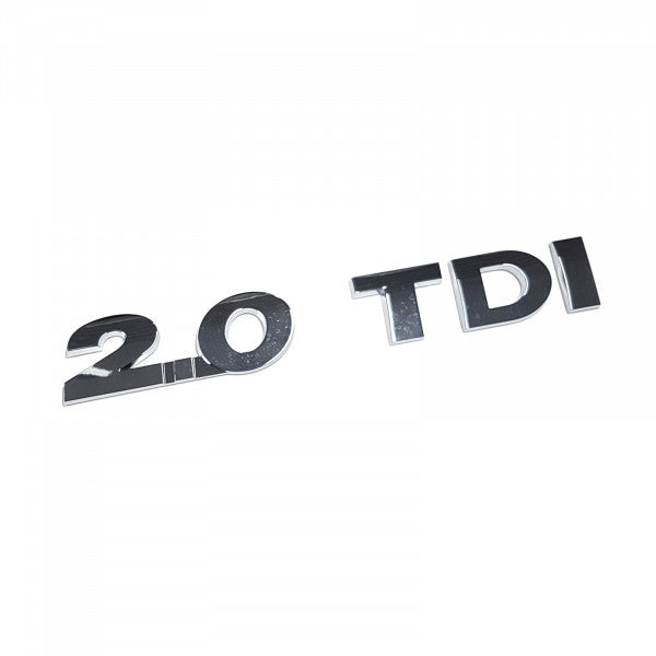 Emblem/logo til Vw 2.0 TDI Glossy Chrome i blank krom og original Volkswagen kvalitet