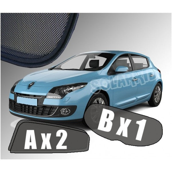 Sr solskjerm i akryl til Renault Megane Hatchback 5DR III, vindavviser og regnbeskyttelse