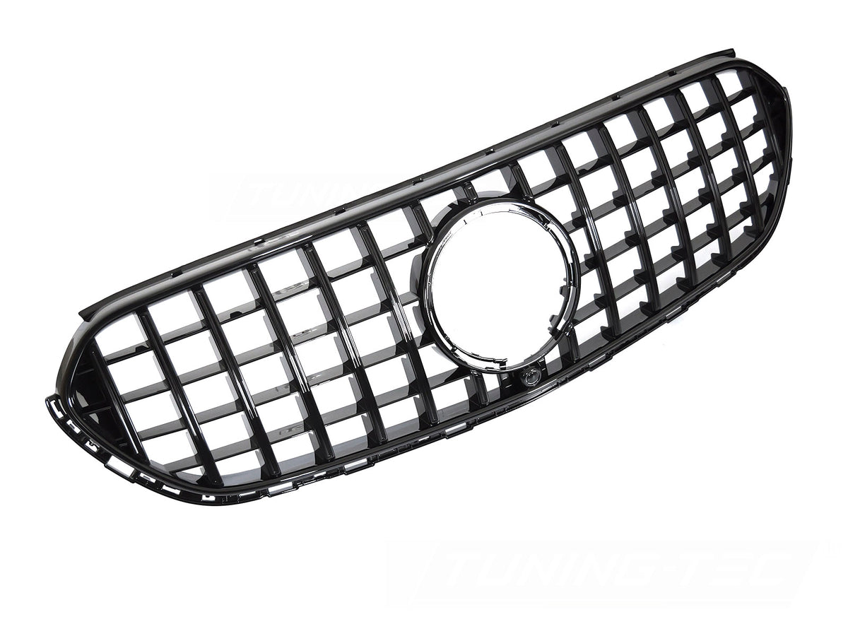Grill Sport Blank Sort til Mercedes GLC X254 22- sett rett forfra på hvit bakgrunn.