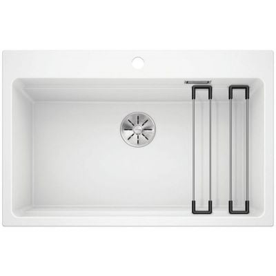 Blanco Etagon 8 kjøkkenvask i hvit Silgranit PuraDur granittkompositt med enkeltkum 780x510 mm