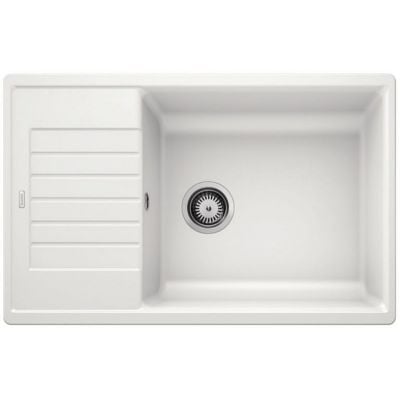 Blanco Zia XL 6 S Compact kjøkkenvask i hvit granittkompositt med avrenning sett ovenfra