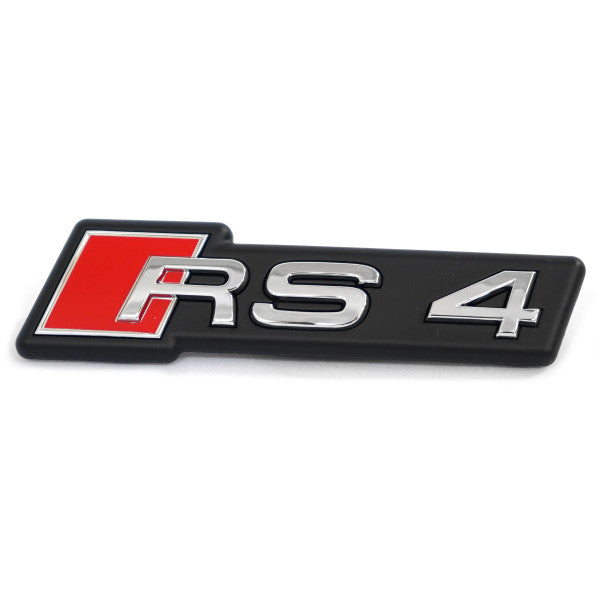 Originalt Audi RS4 > Chrome emblem i ABS-materiale for front grill, perfekt passform og enkel montering