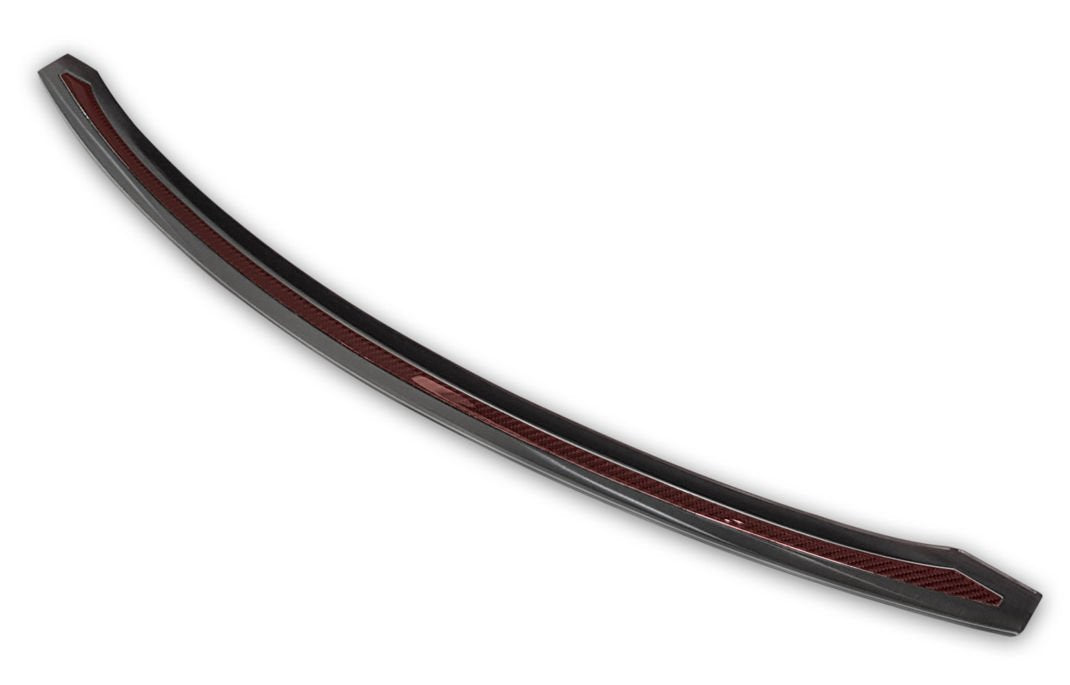 Bakfangerbeskytter Tesla Model S (2012-2021) – rustfritt stål + carbon - nærbilde