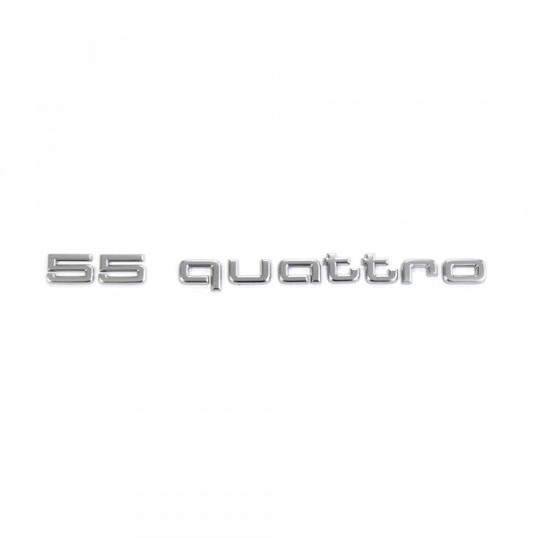 Emblem/logo til Audi 55 quattro Aluminium standard i ABS-materiale, montert på bakluken