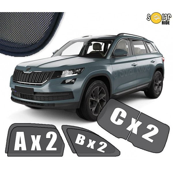 Sr solskjerm i akryl til Skoda Kodiaq I, vindavviser med regnbeskyttelse og enkel montering