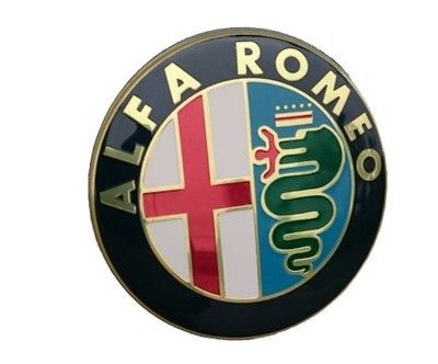 Emblem/logo til Alfa Romeo 147 156 159 166 Mito i aluminium med selvklebende bakside for enkel montering