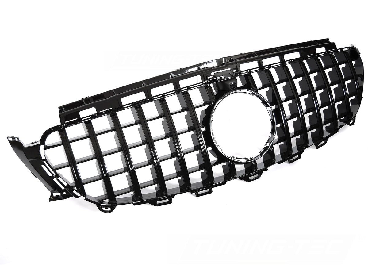 Grill til Mercedes E-Klasse W213/S213 16-19 i sort sett rett forfra på hvit bakgrunn.