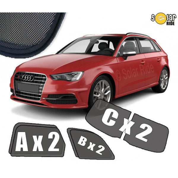 Sr solskjerm i akryl til Audi A3 8V Sportback med enkel montering og vindavvisende funksjon