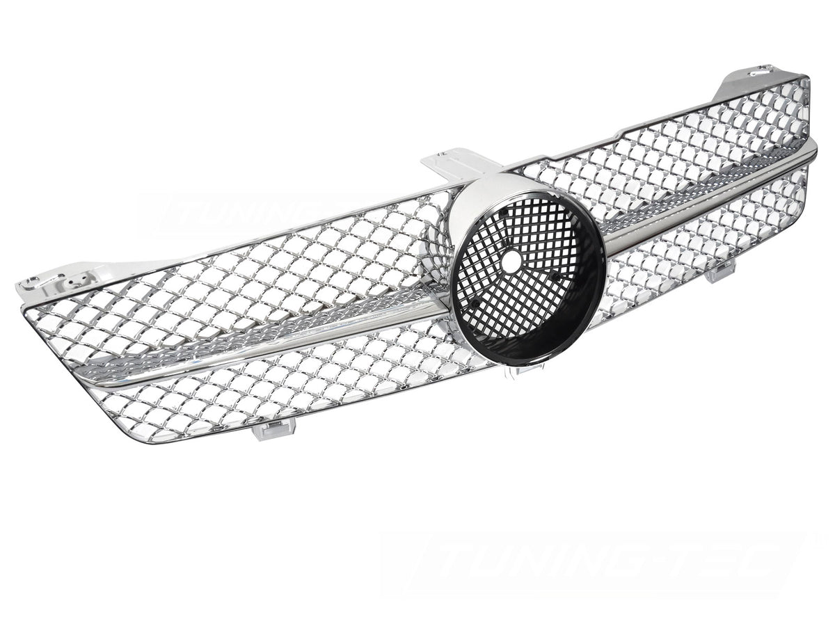 Grill Sport Krom til Mercedes CLS C219 08-10 sett rett forfra på hvit bakgrunn.