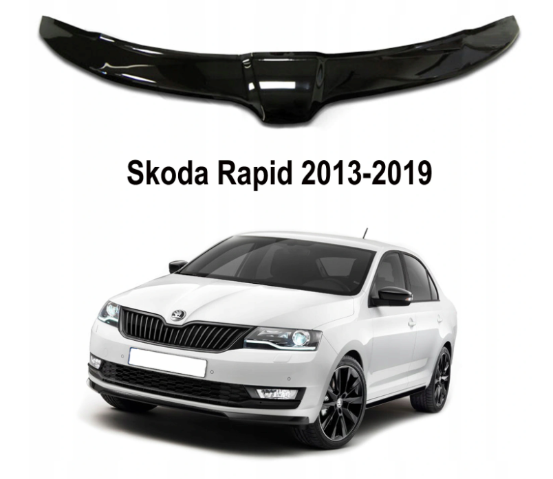 HD panserbeskytter i akryl til Skoda Rapid Sedan for effektiv steinsprutbeskyttelse og enkel montering