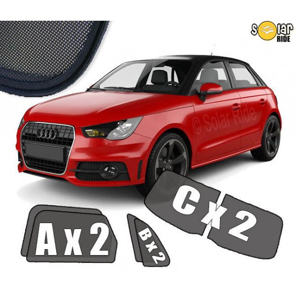 Sr solskjerm i akryl til Audi A1 8X Sportback for bedre ventilasjon og regnbeskyttelse